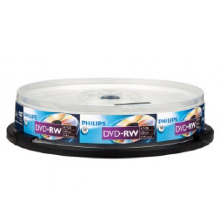 飛利浦（PHILIPS）PH DVD-RW 可擦寫空白刻錄光盤光碟 可重復刻錄 10片裝DVD刻錄盤