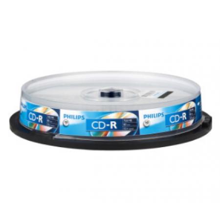 飛利浦（PHILIPS）CD-R光盤/刻錄盤 52速700M 桶裝10片
