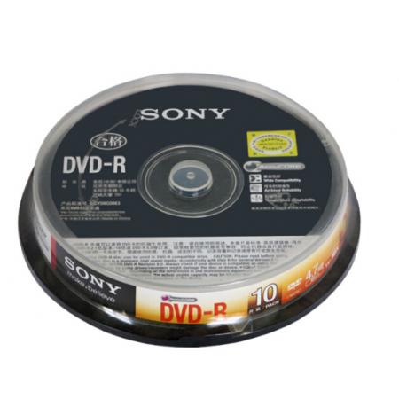 SONY 索尼  DVD刻錄盤 空白刻錄光盤 16X 4.7G DVD-R 10片桶裝