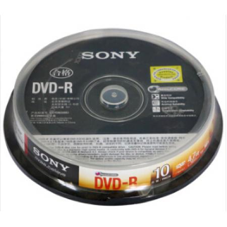 索尼（SONY）DVD-R 光盤/刻錄盤 16速4.7G 桶裝10片 空白光盤
