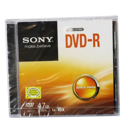 索尼（SONY）  DVD刻錄盤 空白刻錄光盤 16X 4.7G DVD-R 單片精裝