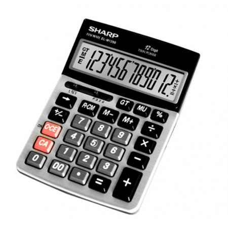 夏普（SHARP）EL-M1200 商務(wù)計(jì)算器 太陽(yáng)能臺(tái)式梯形按鍵小號(hào)計(jì)算機(jī)