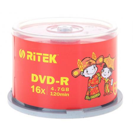 錸德(RITEK) 婚慶系列 DVD-R 16速4.7G 空白光盤/光碟/刻錄盤 桶裝50片