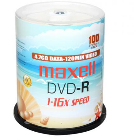 麥克賽爾（maxell）DVD-R光盤 刻錄光盤 光碟 空白光盤 M2系列16速4.7G 珍珠白桶裝100片