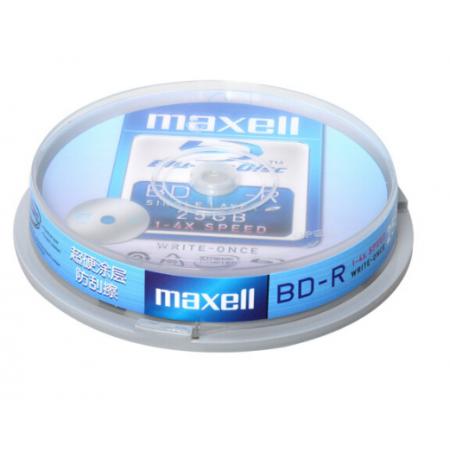 麥克賽爾（maxell）BD-R光盤 刻錄光盤 光碟 空白光盤 藍(lán)光碟 4速25G臺(tái)產(chǎn) 桶裝10片