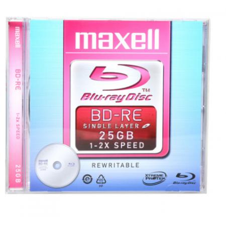 麥克賽爾（maxell）BD-RE光盤 刻錄光盤 光碟 可擦寫空白光盤 藍(lán)光碟 25G臺產(chǎn) 單片厚盒裝