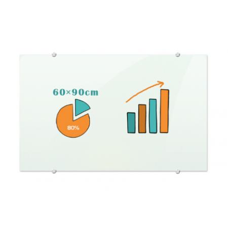 AUCS 60*90cm 玻璃白板 寫字板 辦公 會議磁性鋼化玻璃黑板掛式