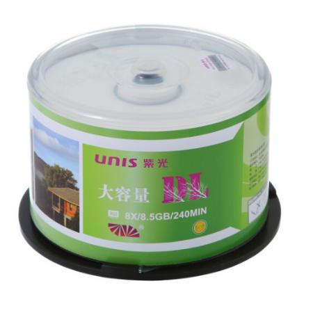 紫光（UNIS）DVD+R DL 刻錄盤 8.5G 光盤 8速 單面雙層 50片桶裝