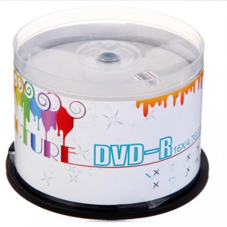 紫光（UNIS）DVD-R空白光盤/刻錄盤 炫彩可打印系列 16速4.7G 桶裝50片