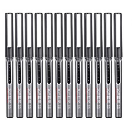 得力(deli)DLSX-S657 0.5mm直液全針管走珠簽字筆 辦公用品學(xué)生中性筆會(huì)議筆 12支/盒黑