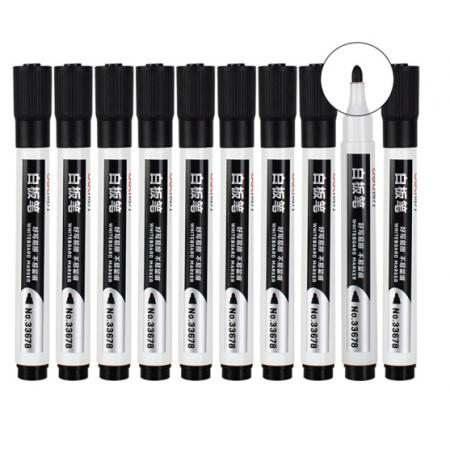 得力(deli)33678 白板筆 可擦易擦 辦公教學(xué)會(huì)議 10支/盒 辦公用品