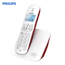 飛利浦（PHILIPS）無繩電話機(jī) 無線座機(jī) 子母機(jī) 辦公家用 屏幕白色背光 持久待機(jī) DCTG186紅色