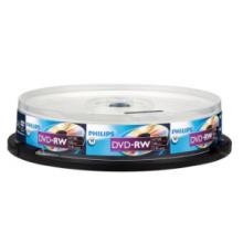 飛利浦（PHILIPS）PH DVD-RW 可擦寫空白刻錄光盤光碟 可重復(fù)刻錄 10片裝DVD刻錄盤