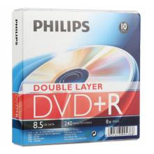 飛利浦（PHILIPS）DVD+R DL空白光盤/刻錄盤 8速8.5GB 單面雙層 10片盒裝