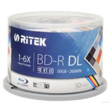 錸德(RITEK) 藍(lán)光可打印 BD-R 1-6速50G 空白光盤/光碟/刻錄盤/大容量 桶裝50片