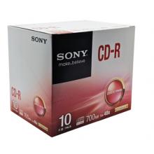 索尼（SONY）CD-R 光盤/刻錄盤 48速700MB 單片盒裝10片/包 空白光