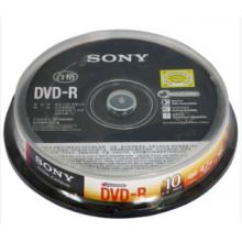 索尼（SONY）DVD-R 光盤/刻錄盤 16速4.7G 桶裝10片 空白光盤