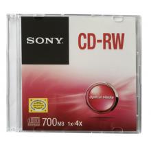 索尼（SONY）CD-RW 光盤/刻錄盤 1-4速700MB 單片盒裝 可擦寫 空白光盤