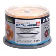 錸德(RITEK) 臺產(chǎn)五彩黑膠音樂盤 CD-R 52速700M 空白光盤/光碟/刻錄盤 桶裝50片