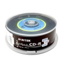 錸德(RITEK) 黑旋風(fēng)二代黑膠音樂盤 CD-R 52速700M 空白光盤/光碟/刻錄盤/車載 桶裝25片