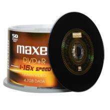 麥克賽爾（maxell）DVD+R光盤 刻錄光盤 光碟 空白光盤 16速4.7G臺產 黃紋黑尊桶裝50片