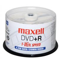 麥克賽爾（maxell）DVD+R光盤 刻錄光盤 光碟 空白光盤 16速4.7G 影音系列桶裝50片