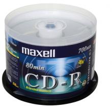 麥克賽爾（maxell）CD-R光盤 刻錄光盤 光碟 空白光盤 48速700M 銀盤桶裝50片