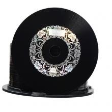 麥克賽爾（maxell）CD-R光盤 刻錄光盤 空白光盤 黑膠cd 48速700M 銀紋黑尊桶裝50片
