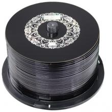 麥克賽爾（maxell）CD-R光盤 刻錄光盤 空白光盤 黑膠cd 48速700M 銀紋黑尊桶裝50片