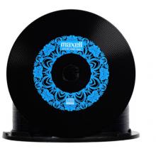 麥克賽爾（maxell）CD-R光盤 刻錄光盤 空白光盤 黑膠cd 48速700M 藍(lán)紋黑尊桶裝50片