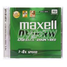 麥克賽爾（maxell）DVD+RW光盤 刻錄光盤 光碟 可擦寫空白光盤 4速4.7G臺產 1片盒裝