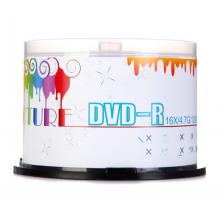 紫光（UNIS）DVD-R空白光盤/刻錄盤 炫彩可打印系列 16速4.7G 桶裝50片