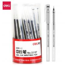 得力(deli)DLSX-33107 0.5mm全針管黑色中性筆水筆簽字筆 辦公用品 40支/桶
