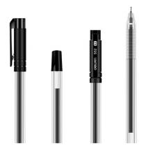 得力(deli)DLSX-S52 0.5mm半針管中性筆辦公水筆 黑色簽字筆30支/桶