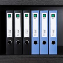 得力(deli)5603 12只55mmA4加厚檔案盒 塑料文件盒 資料收納盒 辦公用品藍色