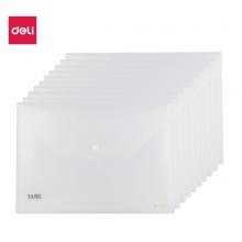 得力(deli)5501A 10只A4加厚文件袋 透明按扣資料袋 防水檔案袋公文袋 辦公用品