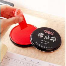 得力(deli)9859 φ89mm金屬圓蓋財務快干印臺印泥 辦公用品 紅色