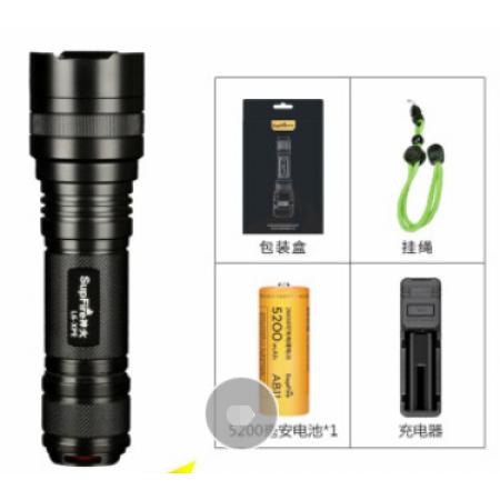 SupFire神火L6超強(qiáng)光手電筒可充電26650超亮遠(yuǎn)射LED便攜小家用T6戶外氙氣燈防水超長續(xù)航 L6-5瓦+1節(jié)5200毫安電池+充電器