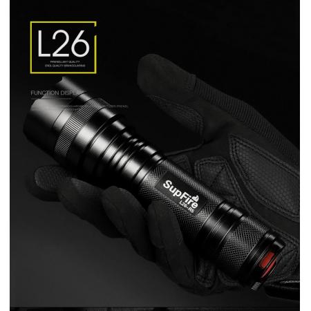 神火（supfire）L26 5W強光手電筒 USB充電式遠射款LED騎行戶外燈 配26650電池
