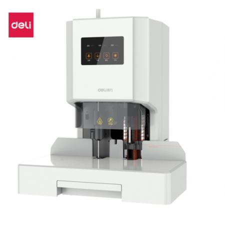 得力(deli)財務(wù)憑證自動裝訂機 資料文件電動打孔機 33888 