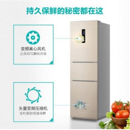 海信（Hisense） 三開門三門冰箱矢量變頻 風(fēng)冷無霜電腦控溫 冰箱BCD-221WYK1DPQ