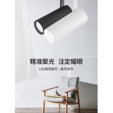 雷士照明（NVC）LED射燈導(dǎo)軌軌道射燈18w24w35w服裝店背景墻展廳照明COB明裝吸頂燈 黑色/白色 5w 正白光 /暖白光/暖黃光 角度可調(diào) 需自購(gòu)2線導(dǎo)軌 