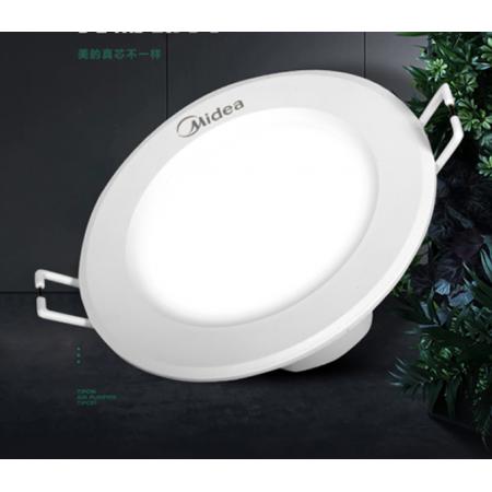 美的（Midea）LED筒燈嵌入式天花燈桶燈超薄孔燈開孔7-8厘米 鋁材4W暖白光4000k