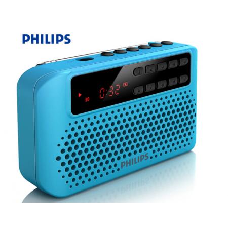 飛利浦(PHILIPS) SBM120 BLU 插卡音箱 便攜小音響 音樂(lè)MP3外響播放器 FM收音機(jī) 藍(lán)色