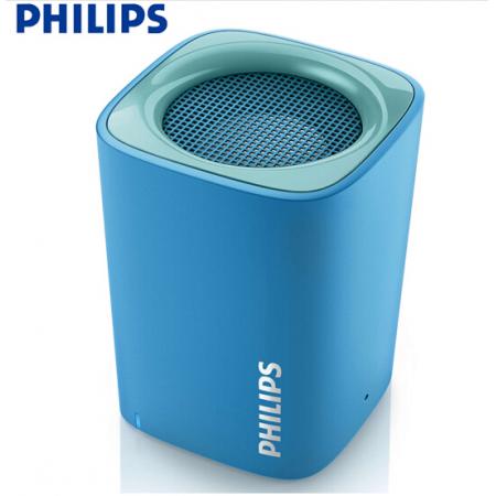 飛利浦(PHILIPS)BT100A 音樂精靈 無線藍牙音箱 便攜迷你口袋音箱 手機/電腦小音響 低音炮 免提通話 藍色 