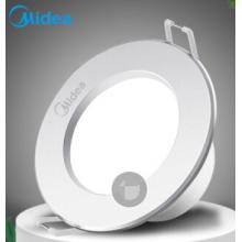 美的 Midea led筒燈明亮天花燈室內(nèi)客廳暗槽燈嵌入式暗裝照明 6W亮銀PC開孔9-10.5cm正白光
