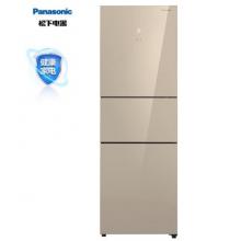 松下（Panasonic）255升風(fēng)冷無霜三門冰箱 銀離子抗菌裝置 -3℃微凍保鮮 金色玻璃面板 NR-C281WG-N