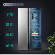 TCL 515升 雙變頻風(fēng)冷無霜對開門雙開門電冰箱 智慧擺風(fēng) 電腦控溫 隱形觸屏（典雅銀）BCD-515WEPZ50