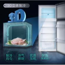 TCL 118升 小型雙門電冰箱 LED照明 迷你 小冰箱 冰箱小型便捷 節(jié)能靜音（閃白銀） BCD-118KA9
