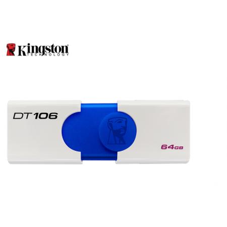 金士頓（Kingston）u盤 USB3.1 DT106系統(tǒng)投標車載高速U盤優(yōu)盤 藍白款 青春版 64G